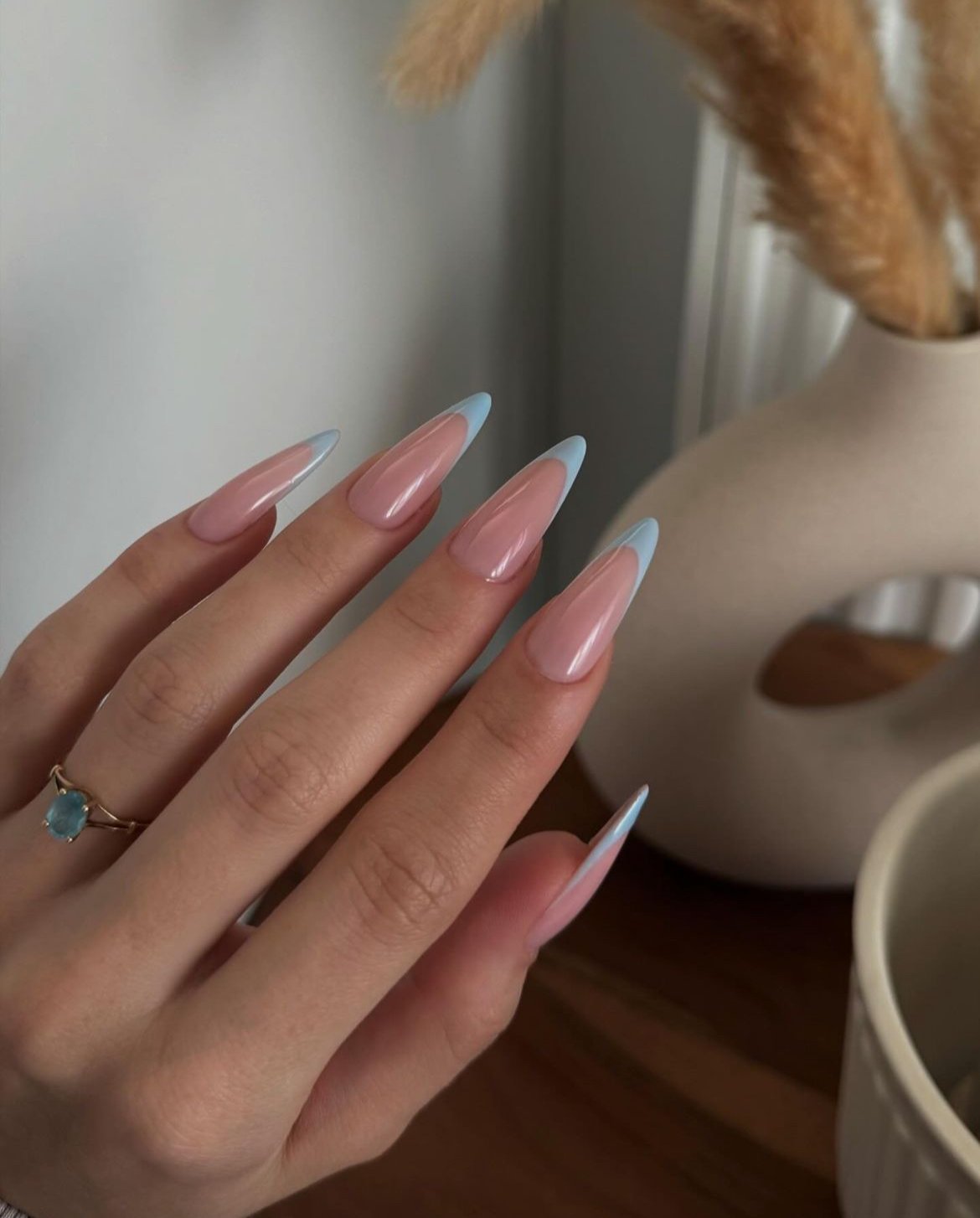 Teal Twist on Short Nails