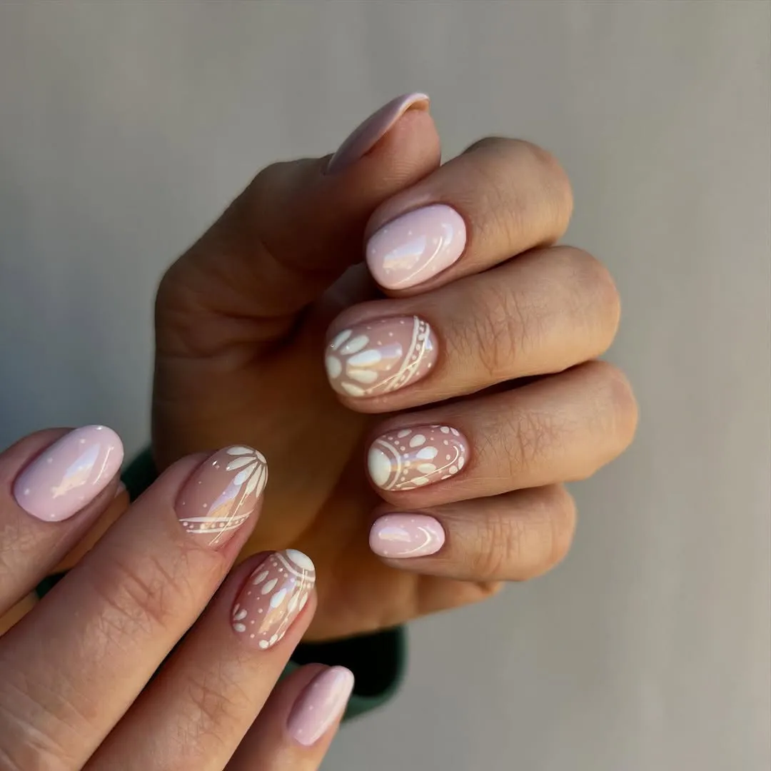 Bandana Print summer white nail designs