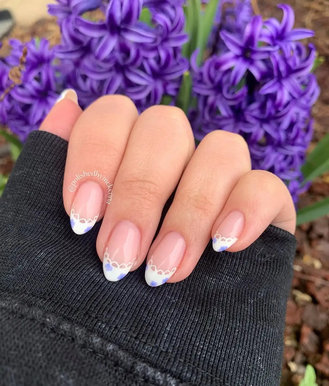 Lace Tips summer white nail designs