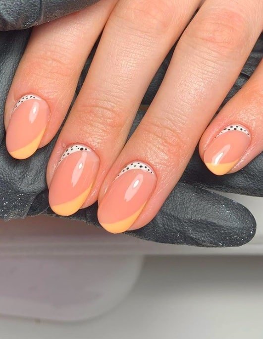 Glitter Cuticle Nude Nails