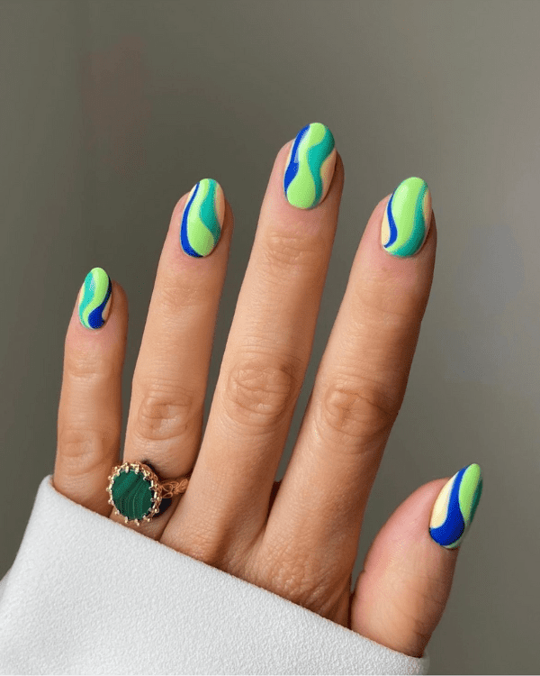 Blue & Green Swirls