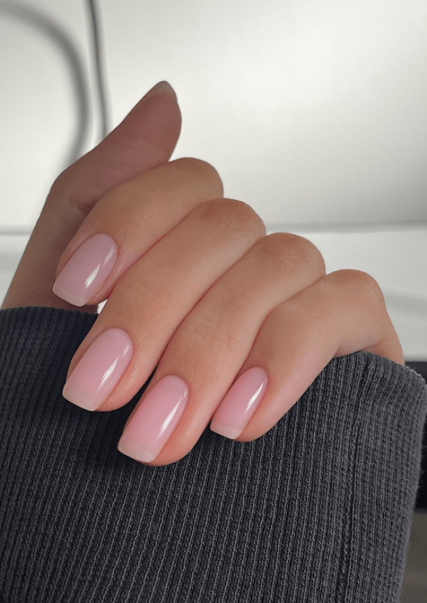 Elegant Nude Short Square Nails