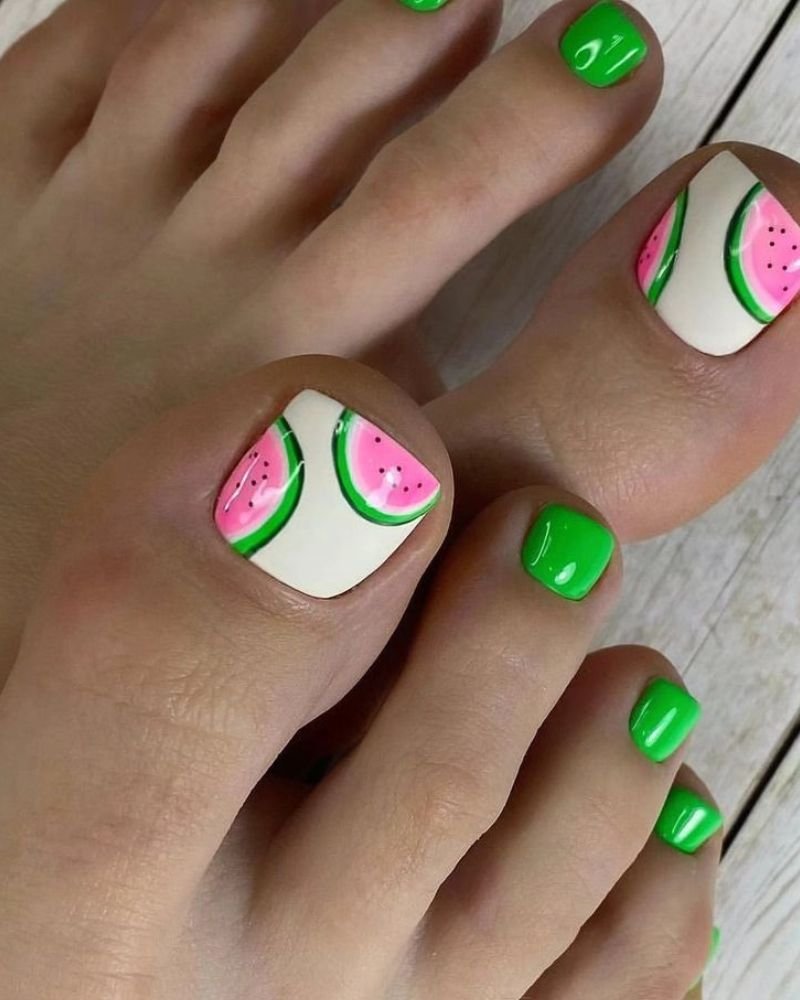 Green Watermelon Slice Toes