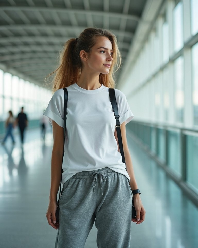 comfortable breathable athleisure travel outfit