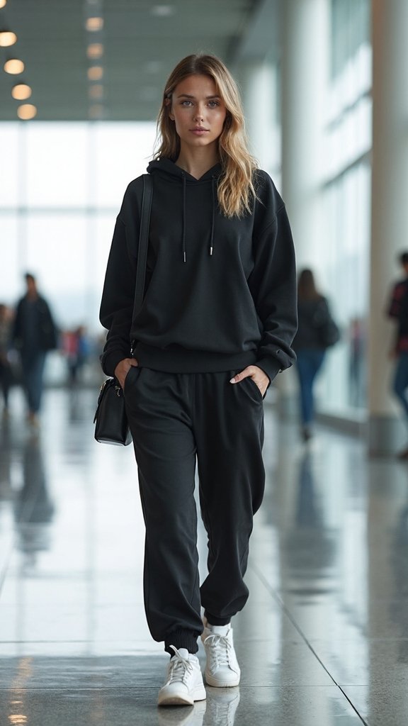 comfortable stylish airport travel outfit