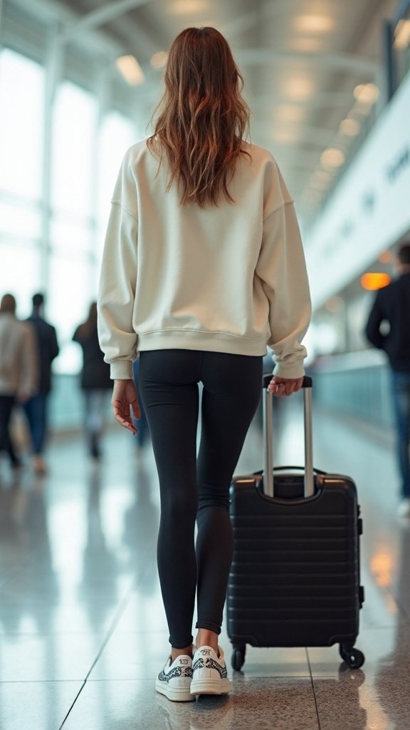 comfortable stylish functional airport travel outfit