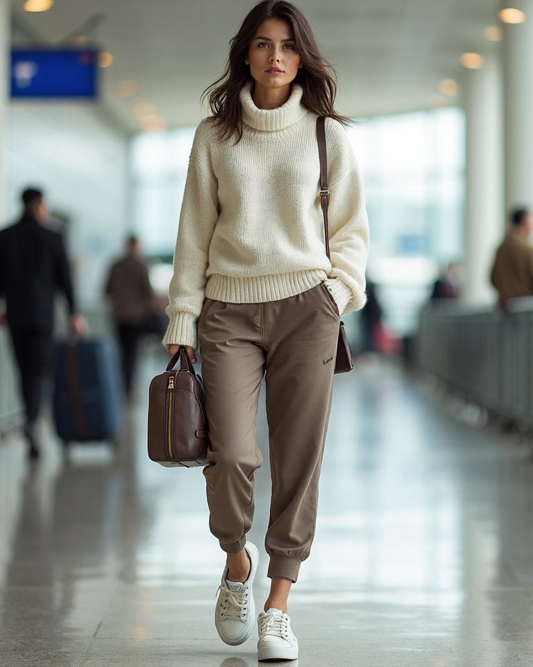polished airport comfort with athleisure style
