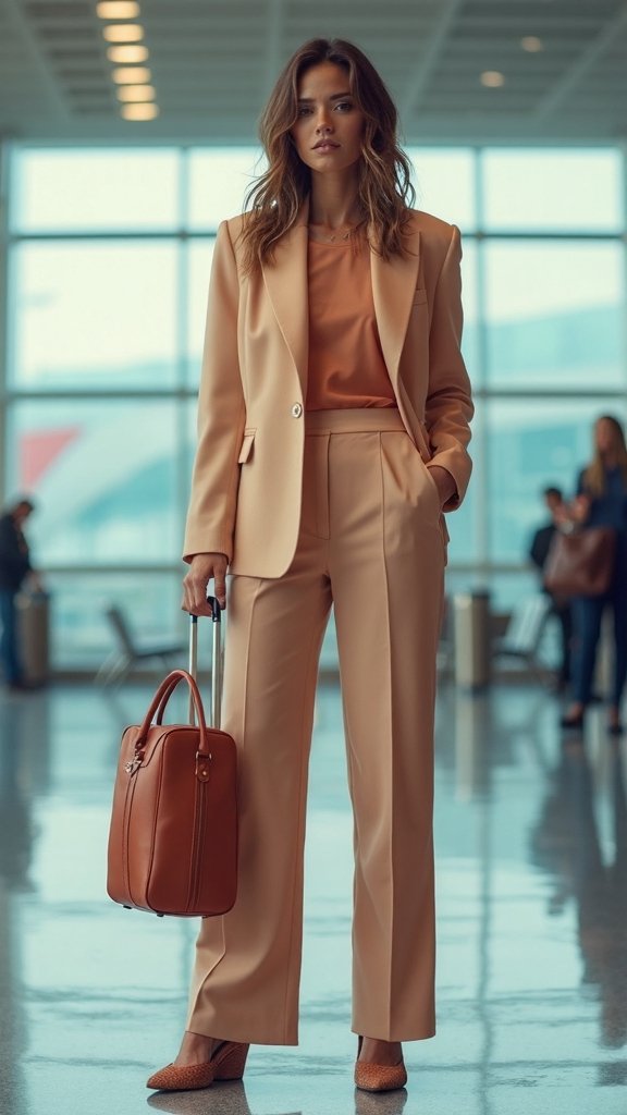 sophisticated comfortable travel wear matching set