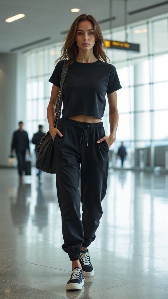 versatile comfortable stylish airport travel outfit